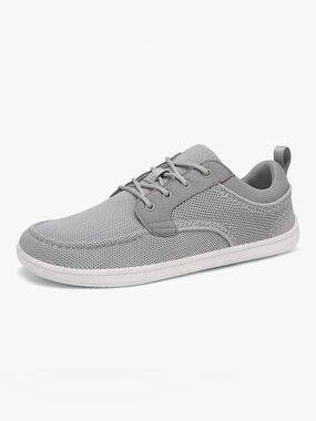 Men's Wide Toe Grey Mesh Non Slip Sneakers Size 8